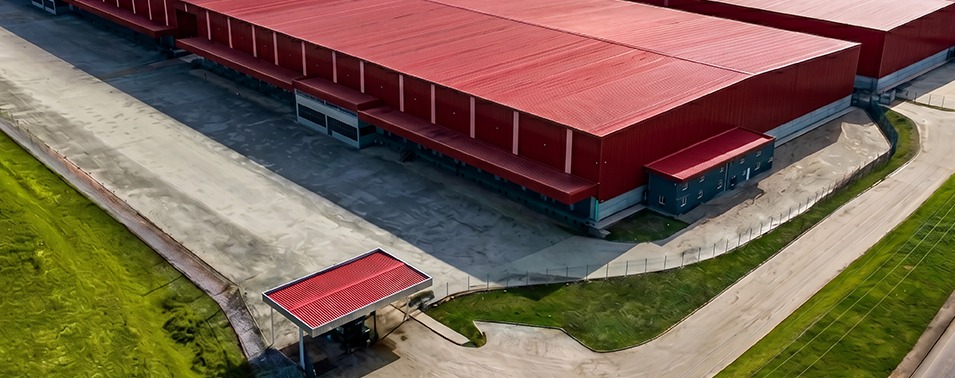 Vista aérea do centro de distribuição do Grupo Imppar Pneus